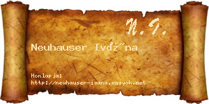 Neuhauser Ivána névjegykártya